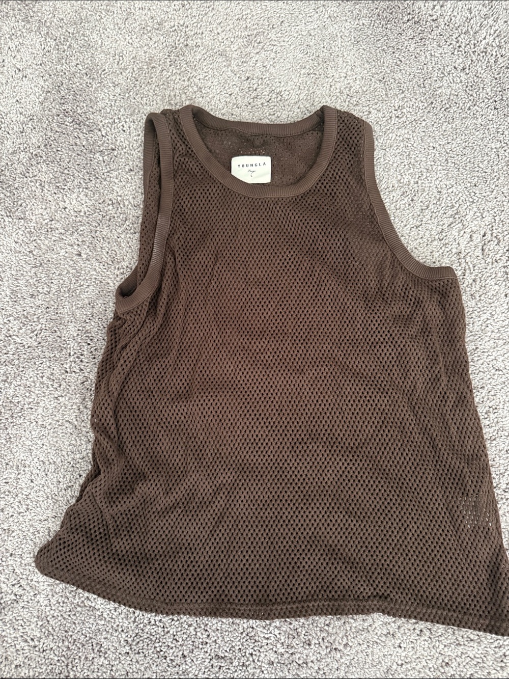 YoungLA Dark Brown Mesh Athletic Tank
